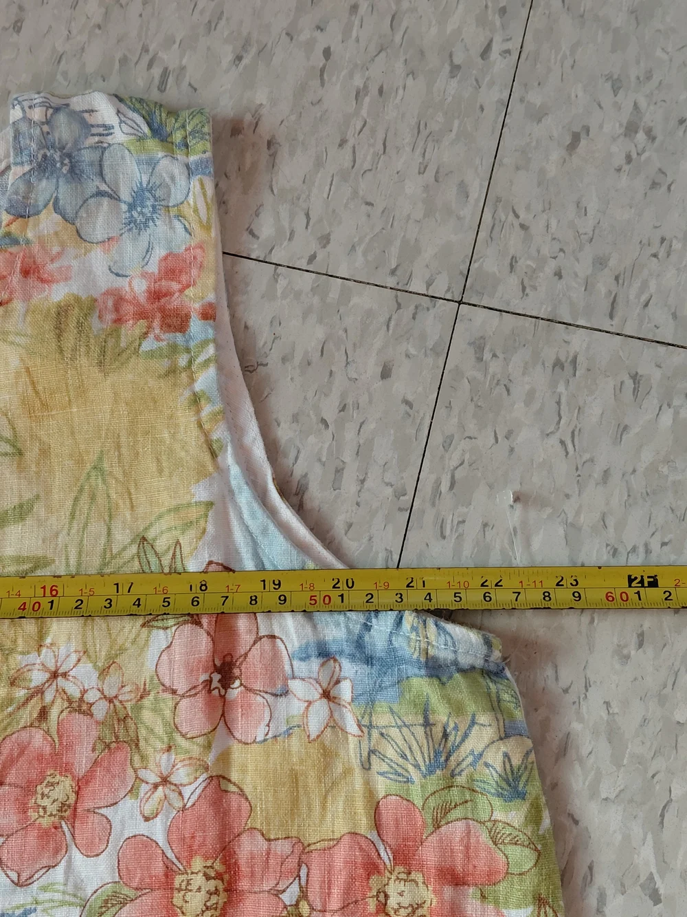 LVintage Hot Cotton By Marc Ware 100%linen Tropical Floral Tank Too SZ L USA - Picture 9 of 10